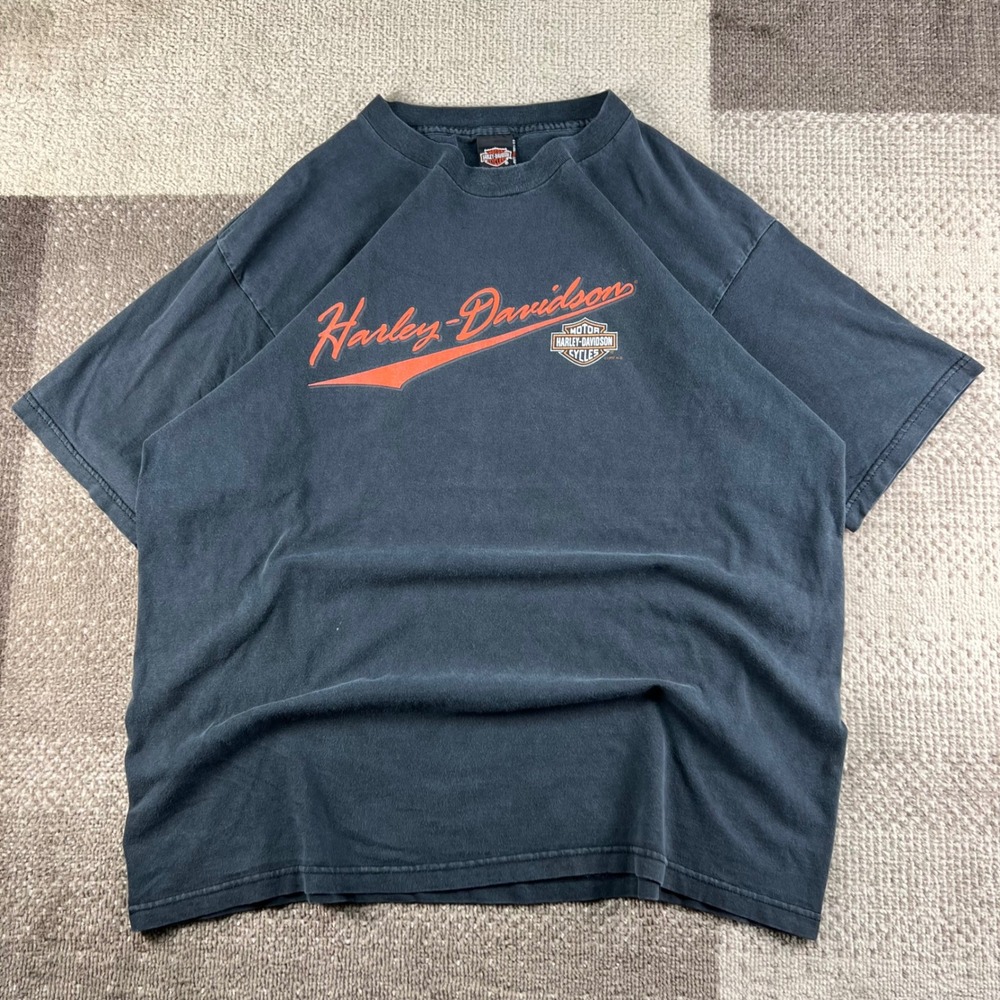 Vintage 1997 Harley Davidson Heritage Edmonton AB Canada T-Shirt XL Black Fade